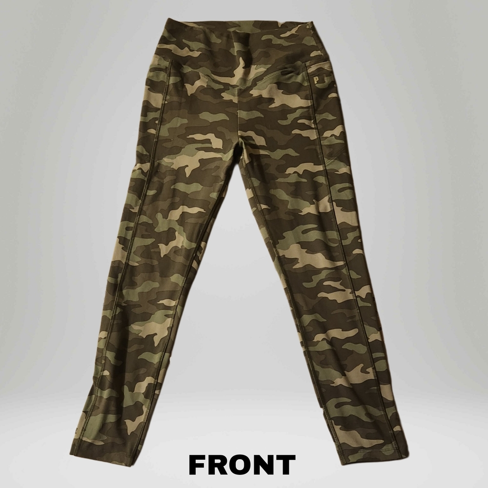 PINK Victoria's Secret Ultimate Green and Brown Camouflage Leggings Size M